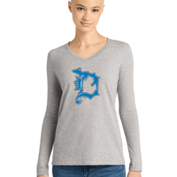 "Lions D"Women’s Perfect Blend Long Sleeve V-Neck