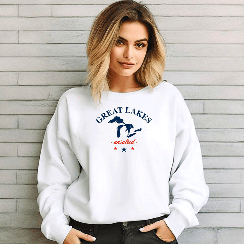 "Great Lakes"Relaxed Fit Classic Crew Unisex Sweatshirt
