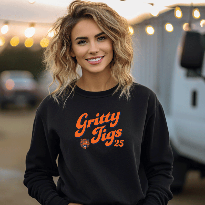 "Gritty Tigs"Relaxed Fit Classic Crew Unisex Sweatshirt