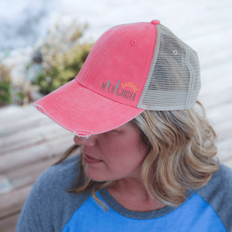 "Michigander"Distressed Comfort Hat