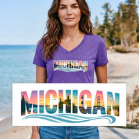 "True Michigan"Women's V-Neck