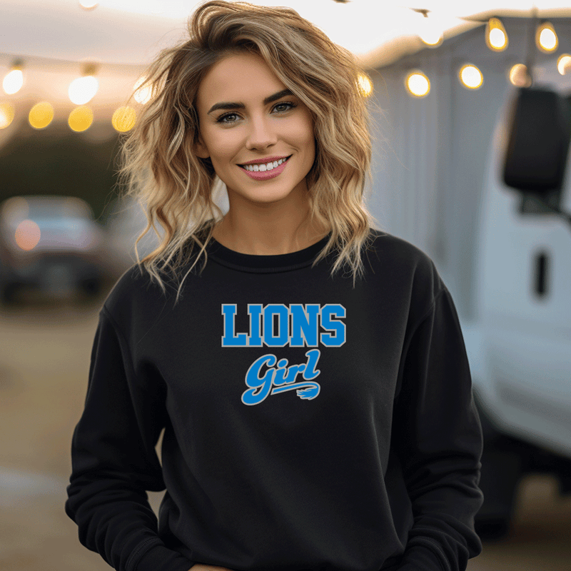 "Lions Girl"Relaxed Fit Classic Crew Unisex Sweatshirt