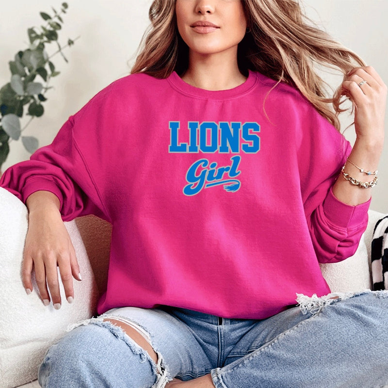 "Lions Girl"Relaxed Fit Classic Crew Unisex Sweatshirt