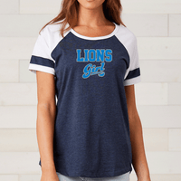 "Lions Girl"Women's Colorblock Tee