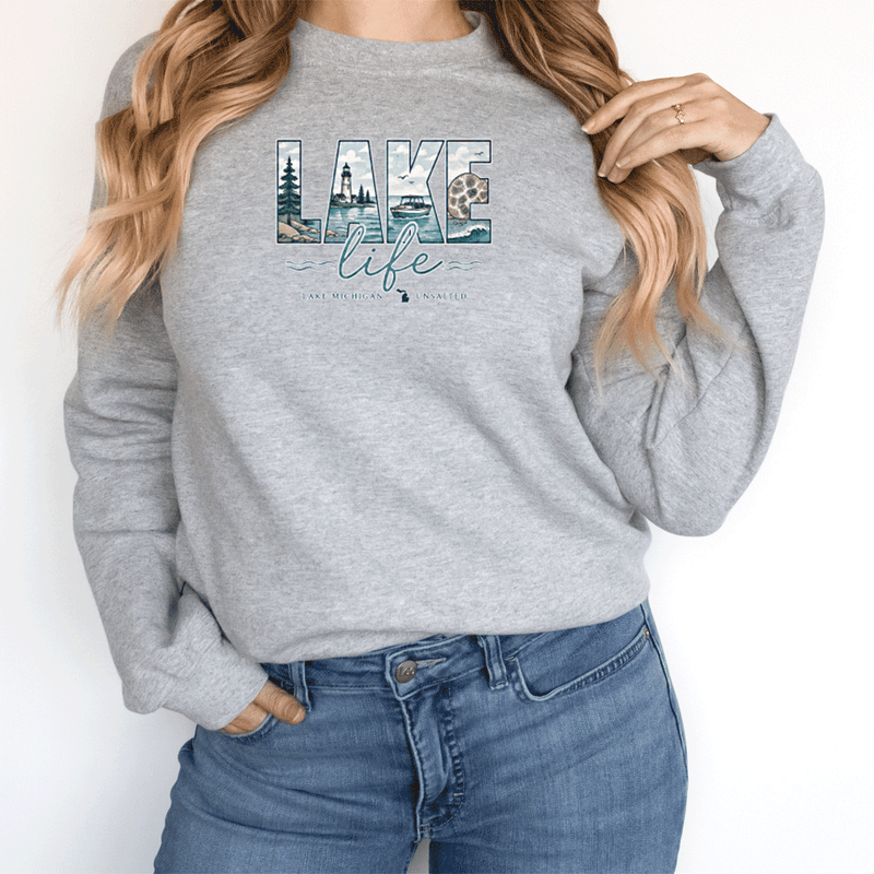 "Lake Life Unsalted"Relaxed Fit Long Sleeve Unisex T-Shirt