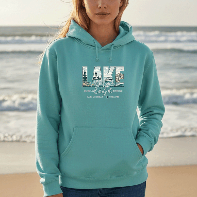 "Lake Life Unsalted"Relaxed Fit Classic Unisex Hoodie