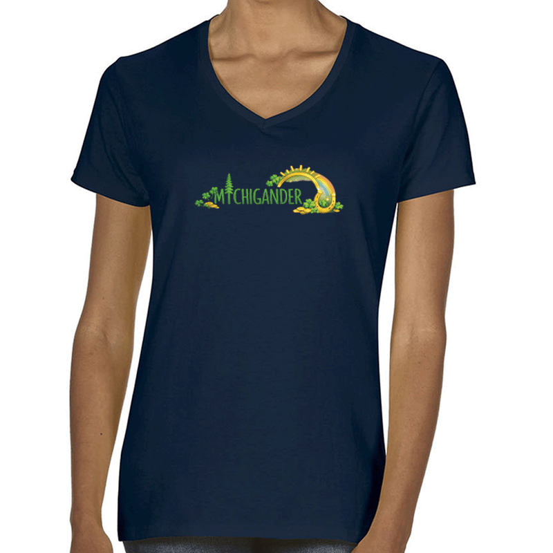"Lucky Michigander"Women's V-Neck