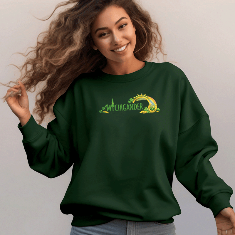 "Lucky Michigander"Relaxed Fit Classic Crew Unisex Sweatshirt