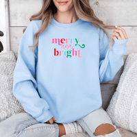 New "Merry &Bright"Relaxed Fit Classic Crew Unisex Sweatshirt