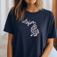 "Michigan Cherry Blossom"Relaxed Fit Crew Unisex T-Shirt