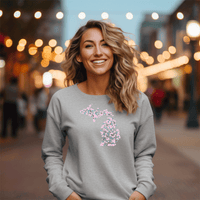"Michigan Cherry Blossom"Relaxed Fit Classic Crew Unisex Sweatshirt