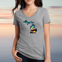 "Northern Lights Camping"Women's V-Neck