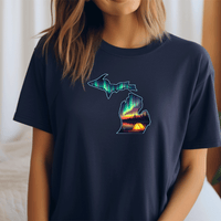 "Northern Lights Camping"Relaxed Fit Crew Unisex T-Shirt