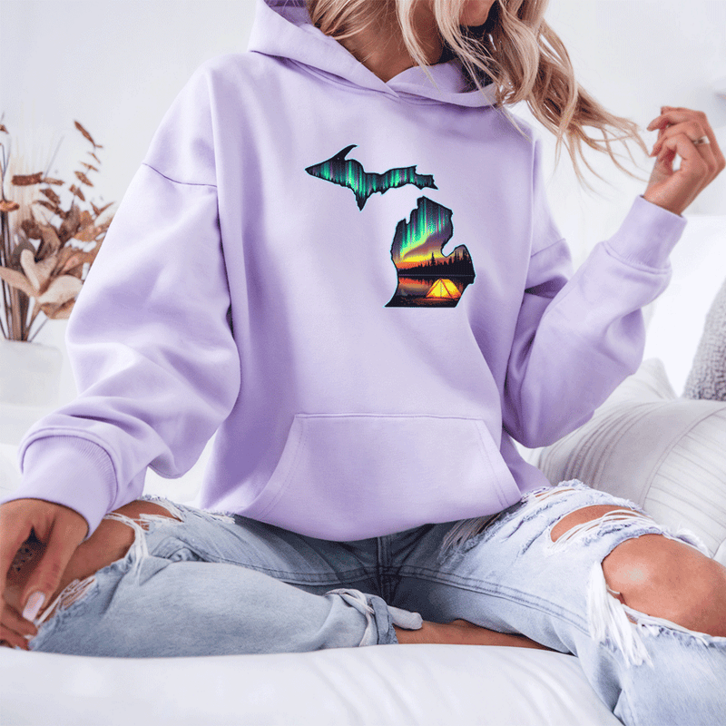 "Northern Lights Camping"Relaxed Fit Classic Unisex Hoodie