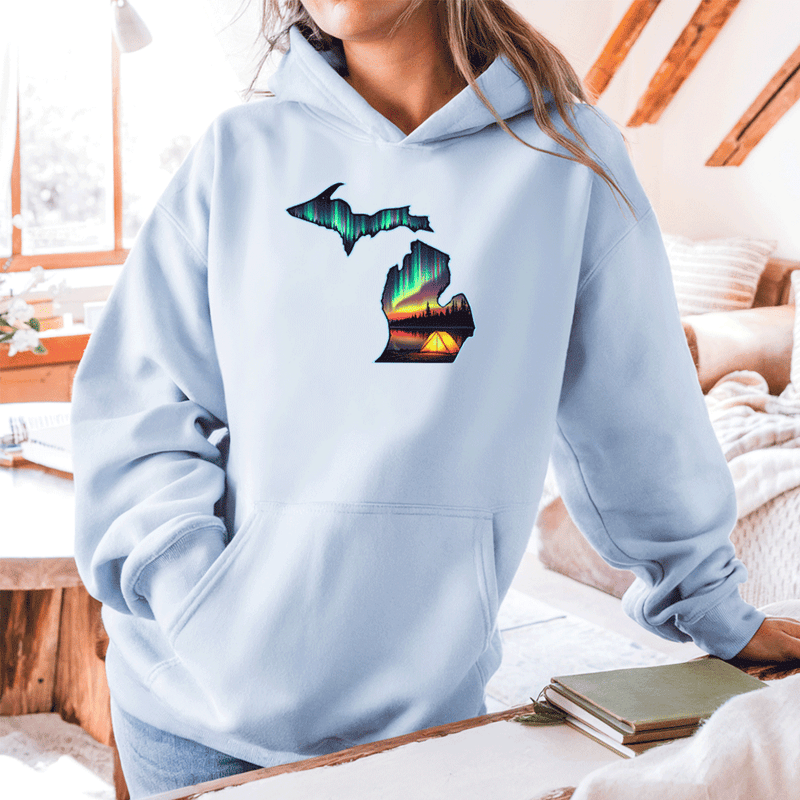 "Northern Lights Camping"Relaxed Fit Classic Unisex Hoodie