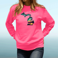 "Northern Lights Camping"Relaxed Fit Classic Crew Unisex Sweatshirt