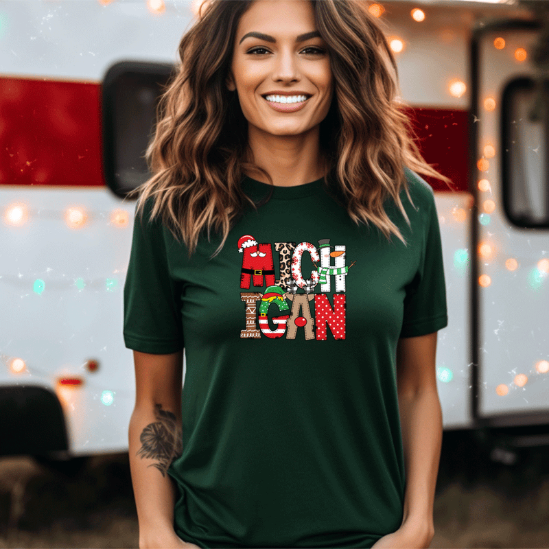 "Michigan Christmas"Relaxed Fit Crew Unisex T-Shirt