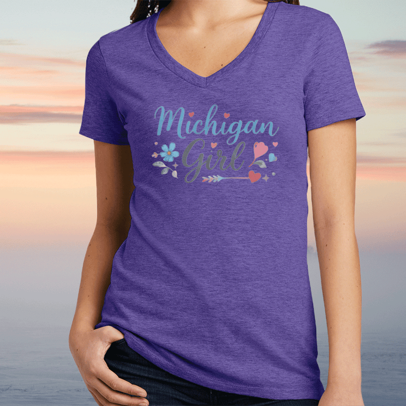 "Michigan Girl"Women's V-Neck