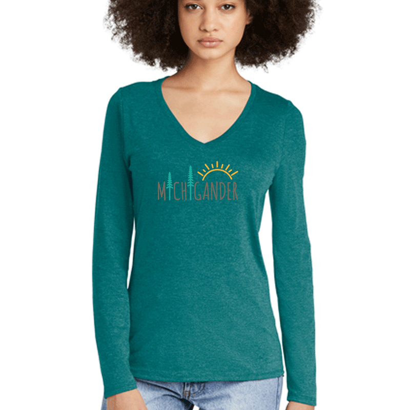 "Michigander"Women’s Perfect Blend Long Sleeve V-Neck