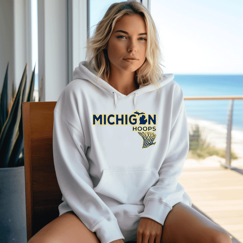 "Michigan Hoops"Relaxed Fit Classic Unisex Hoodie