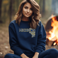 "Michigan Hoops"Relaxed Fit Classic Crew Unisex Sweatshirt