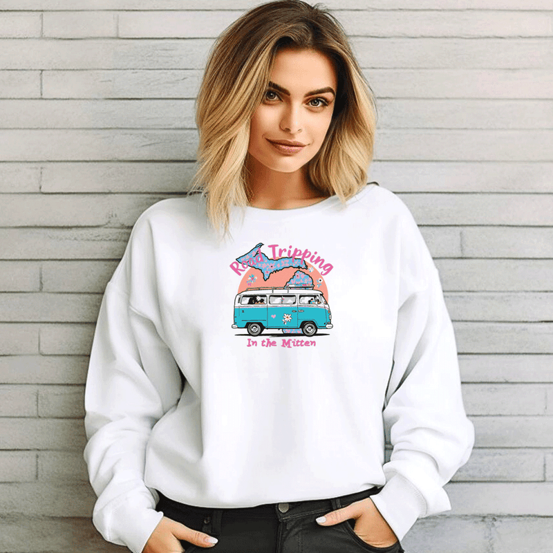 "Michigan Road Trip"Relaxed Fit Classic Crew Unisex Sweatshirt