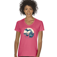 "Mackinac Sunset"Women's V-Neck