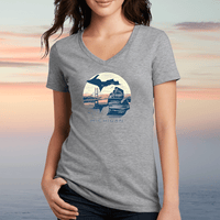"Mackinac Sunset"Women's V-Neck