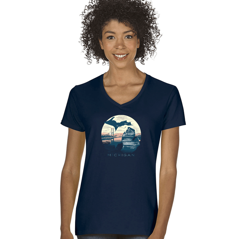 "Mackinac Sunset"Women's V-Neck