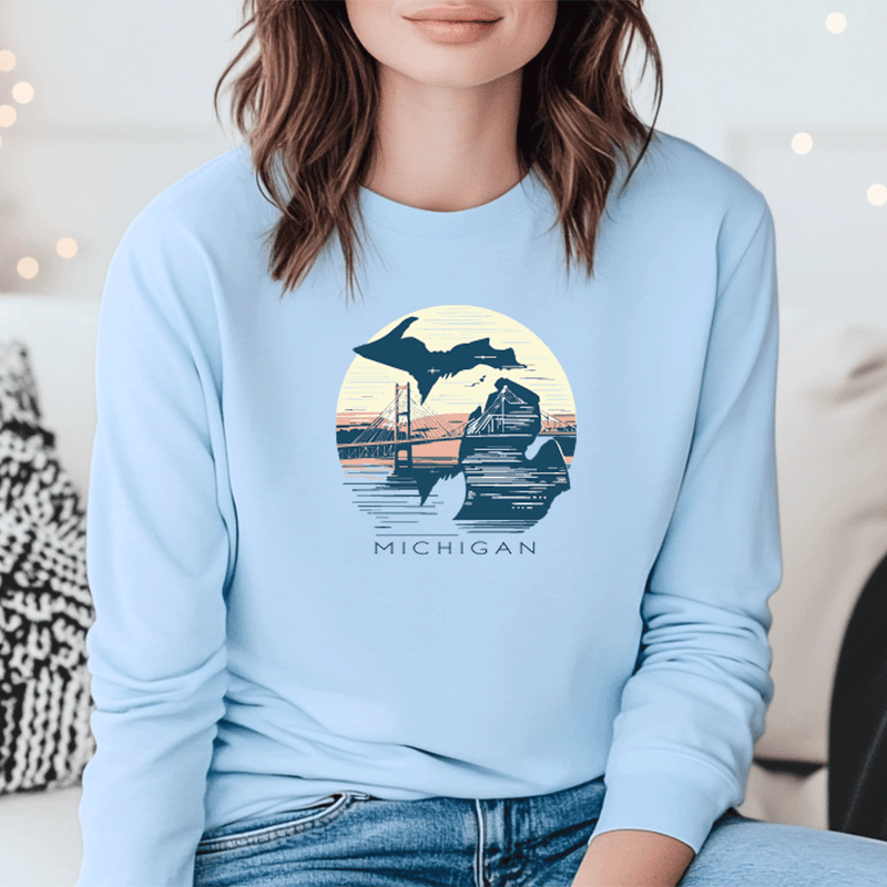 "Mackinac Sunset"Relaxed Fit Long Sleeve Unisex T-Shirt