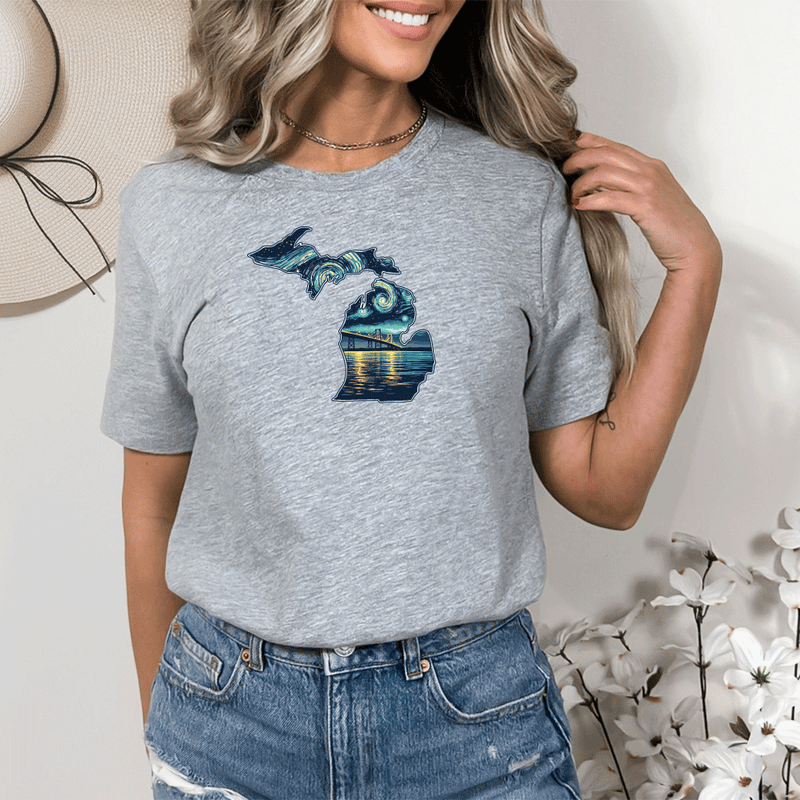 "Michigan Starry Night"Relaxed Fit Crew Unisex T-Shirt