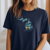 "Michigan Starry Night"Relaxed Fit Crew Unisex T-Shirt