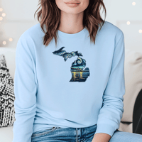 "Michigan Starry Night"Relaxed Fit Long Sleeve Unisex T-Shirt