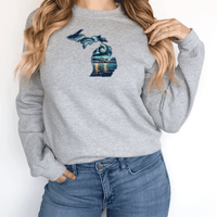 "Michigan Starry Night"Relaxed Fit Long Sleeve Unisex T-Shirt