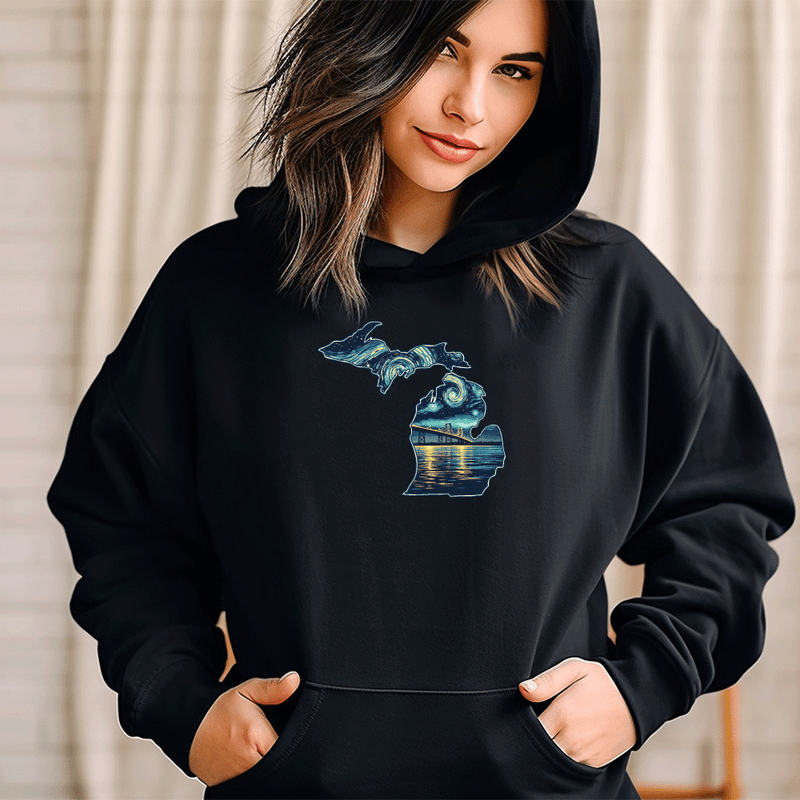 "Michigan Starry Night"Relaxed Fit Classic Unisex Hoodie