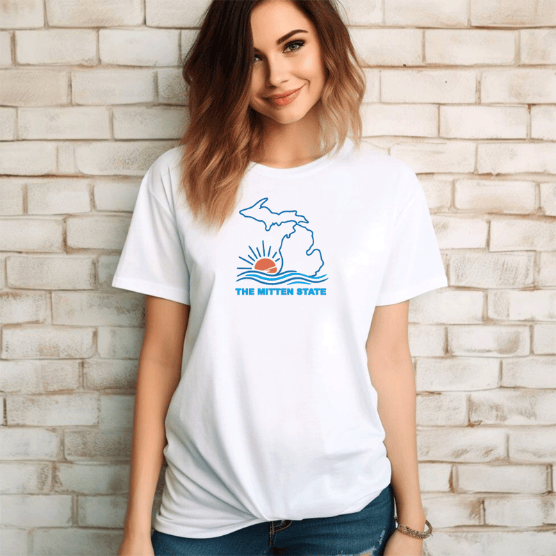 "The Mitten State"Relaxed Fit Crew Unisex T-Shirt