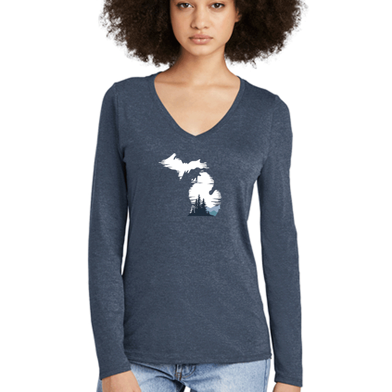 "Michigan Vista"Women’s Perfect Blend Long Sleeve V-Neck
