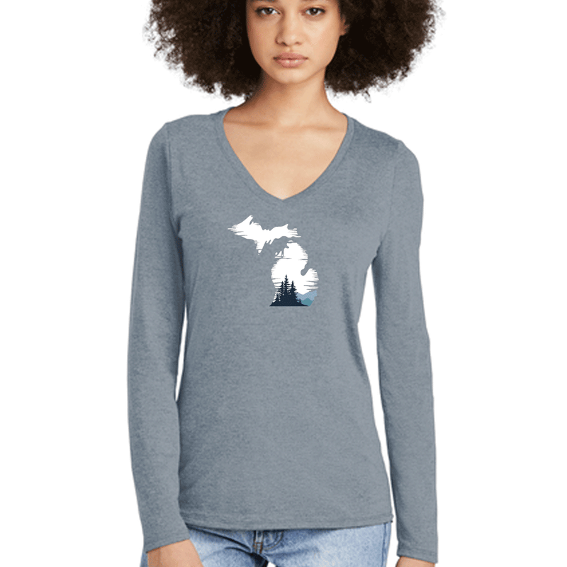 "Michigan Vista"Women’s Perfect Blend Long Sleeve V-Neck
