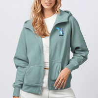"Bridge Northern Lights"Women's Relaxed Full Zip Hoodie
