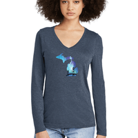 "Bridge Northern Lights"Women’s Perfect Blend Long Sleeve V-Neck