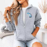 "Bridge Northern Lights"Basic Full Zip Unisex Hoodie