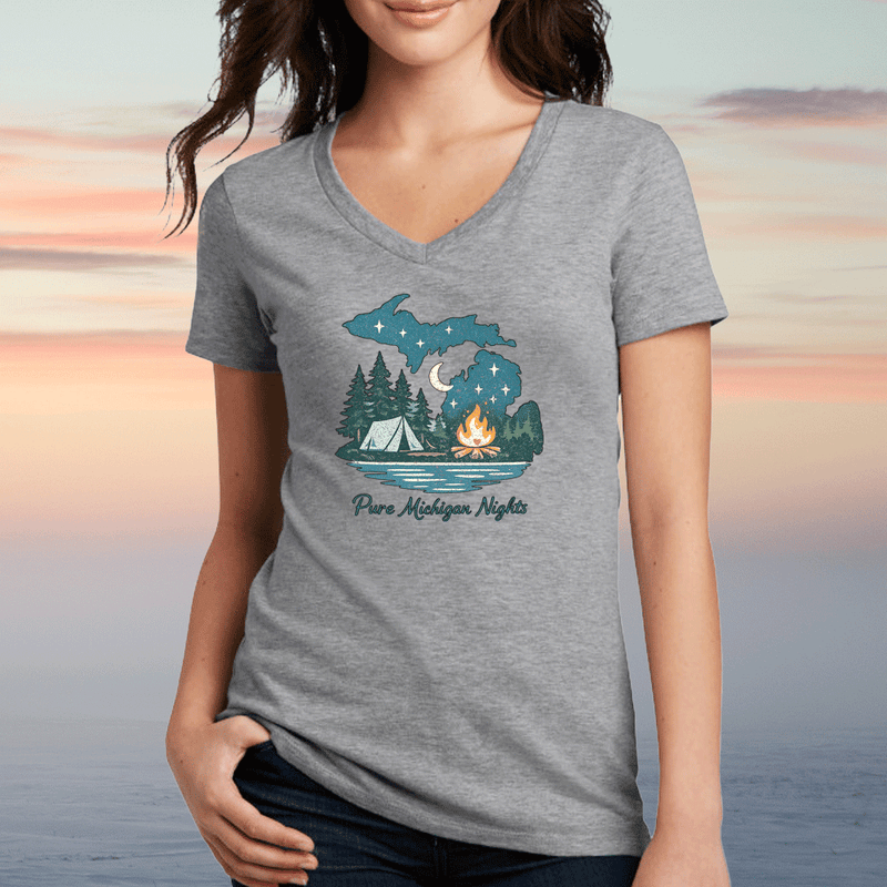 "Pure Michigan Nights"Women's V-Neck