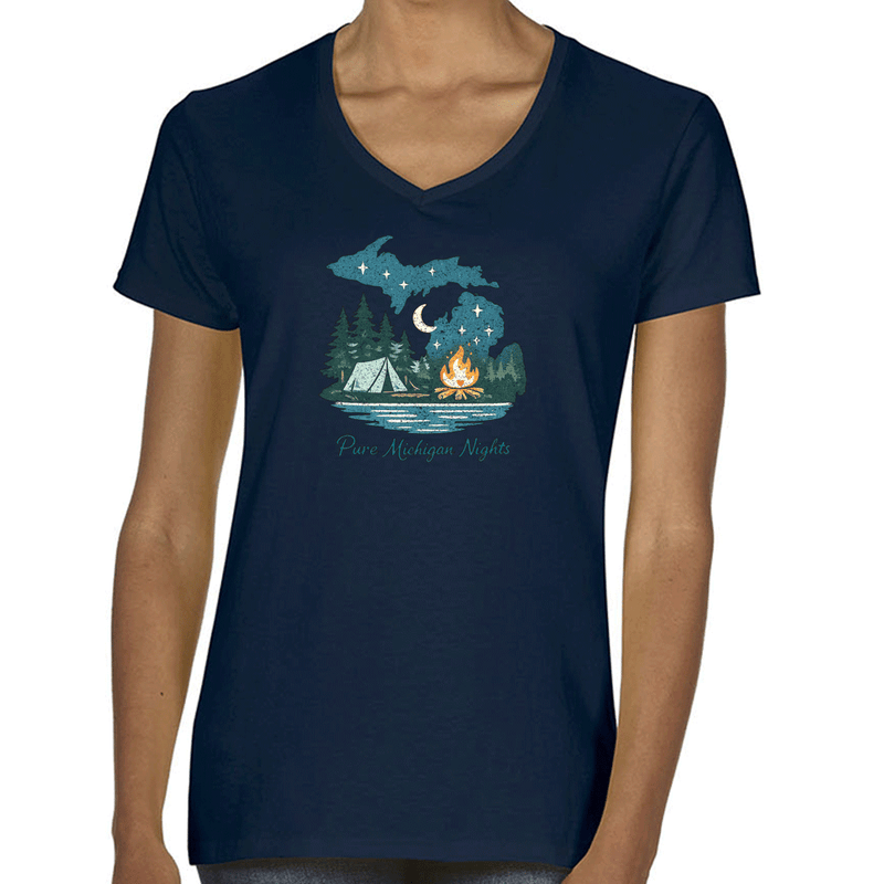 "Pure Michigan Nights"Women's V-Neck
