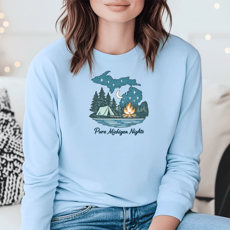 "Pure Michigan Nights"Relaxed Fit Long Sleeve Unisex T-Shirt