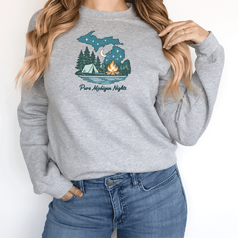 "Pure Michigan Nights"Relaxed Fit Long Sleeve Unisex T-Shirt