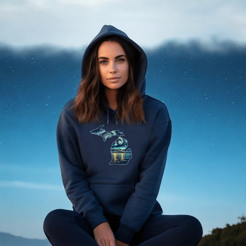 "Michigan Starry Night"Relaxed Fit Classic Unisex Hoodie