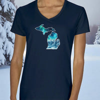 "Winter Michigan Vista"Women's V-Neck