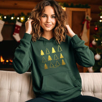 "Gold Metallic Oh Christmas Tree"Relaxed Fit Classic Unisex Hoodie