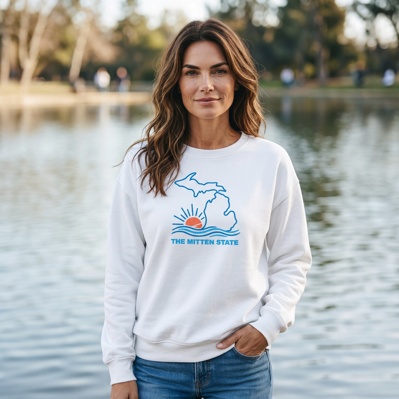 "The Mitten State"Relaxed Fit Classic Crew Unisex Sweatshirt