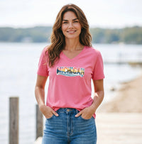"True Michigan"Women's V-Neck